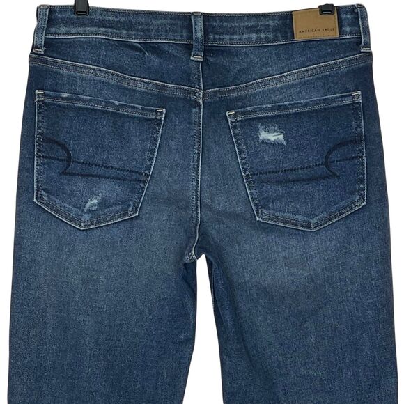 American Eagle Tomgirl Distressed Jeans Size 6 Short Stretch Button Fly AEO 6S - Picture 6 of 9